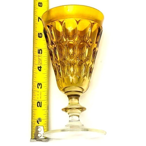 Set of 4 Yellow Wine Glasses - Picture 6 of 7